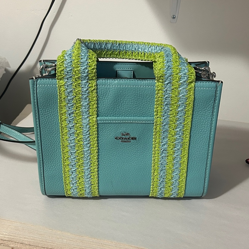Coach Aqua and Lime Women's Satchel